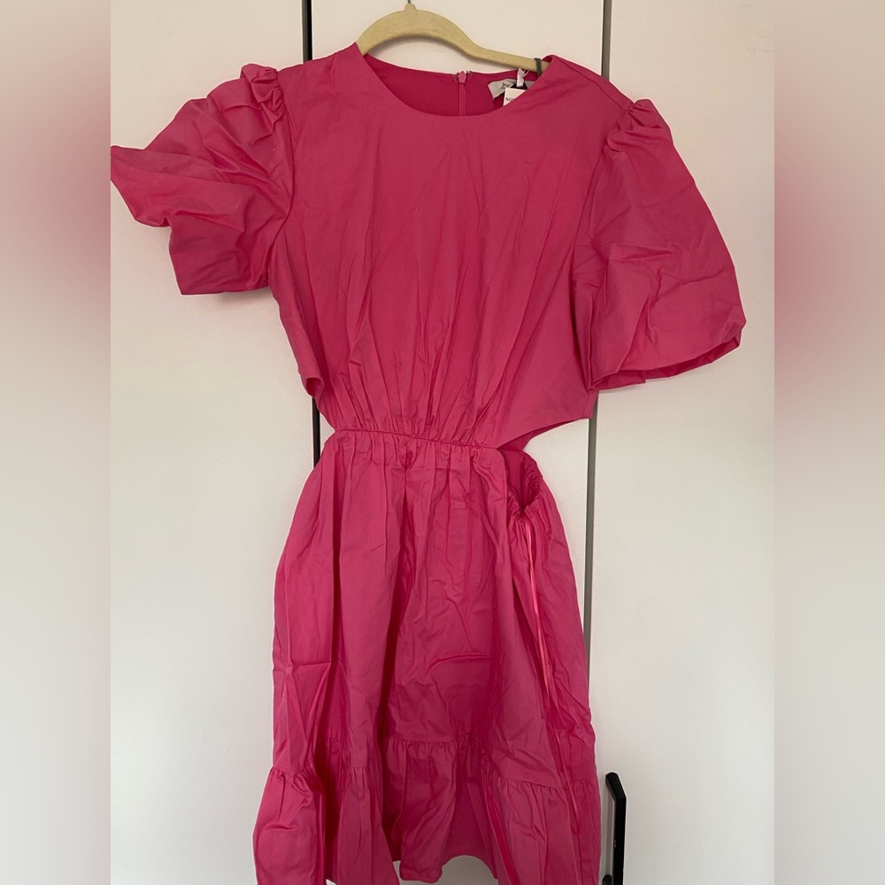 BARBIECORE Wayf Cut Out Cotton Sun Dress